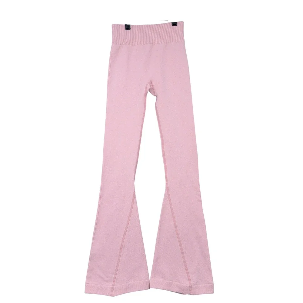 Copper Key Girls Pink Ribbed Waist Flare Leggings Pants Kids‎ Size S M